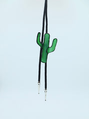 Stained Glass Cactus Bolo Tie