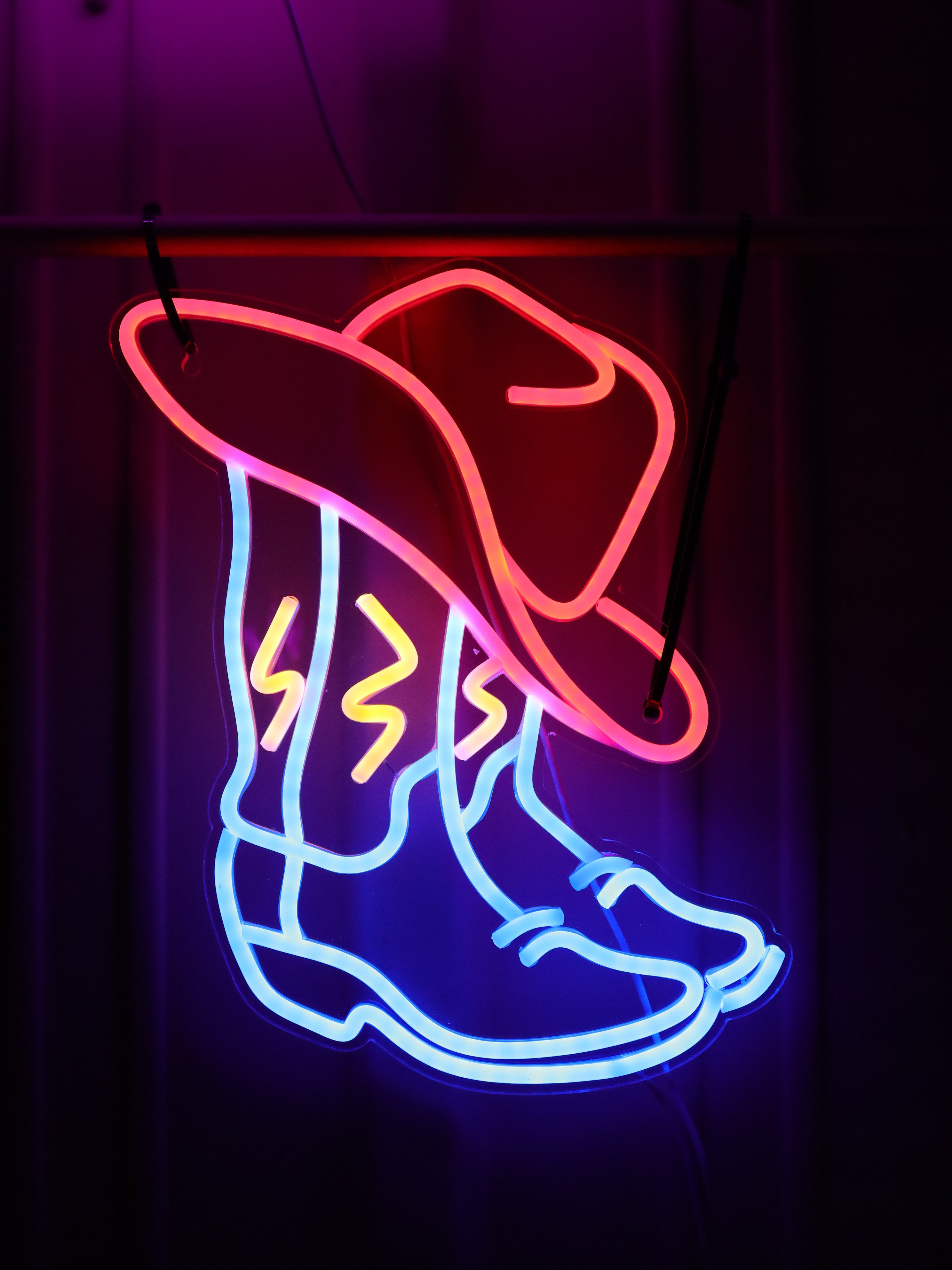 Neon Cowboy Boots & Hat - Event Rental