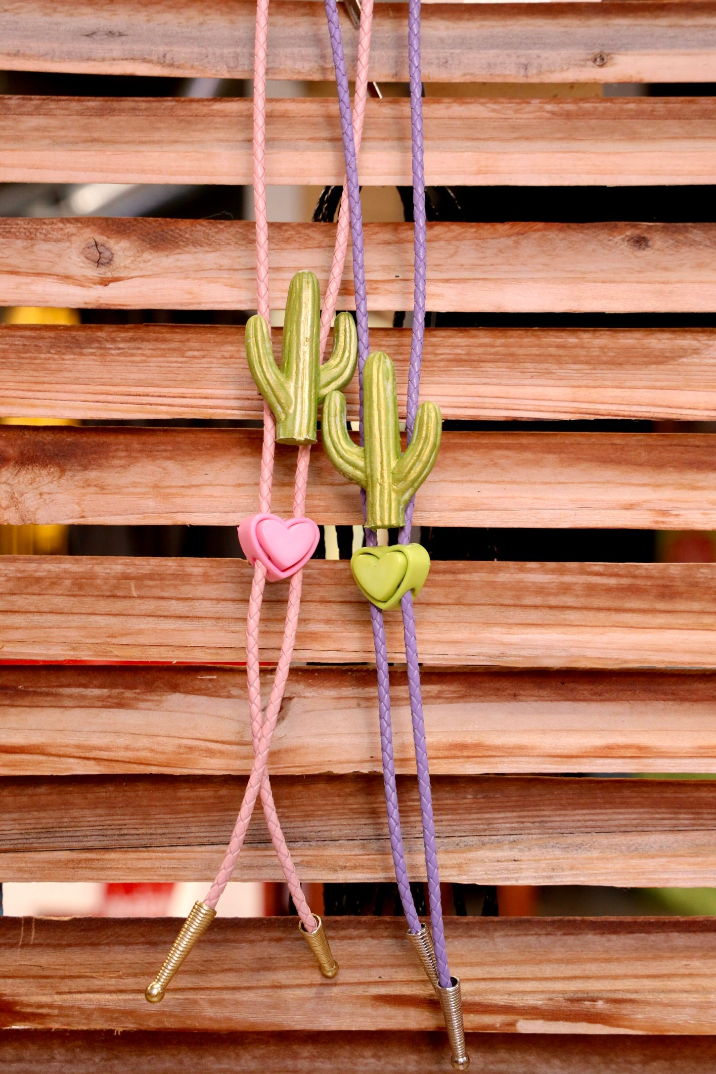 Hand-Painted Western Cactus Bolo Tie