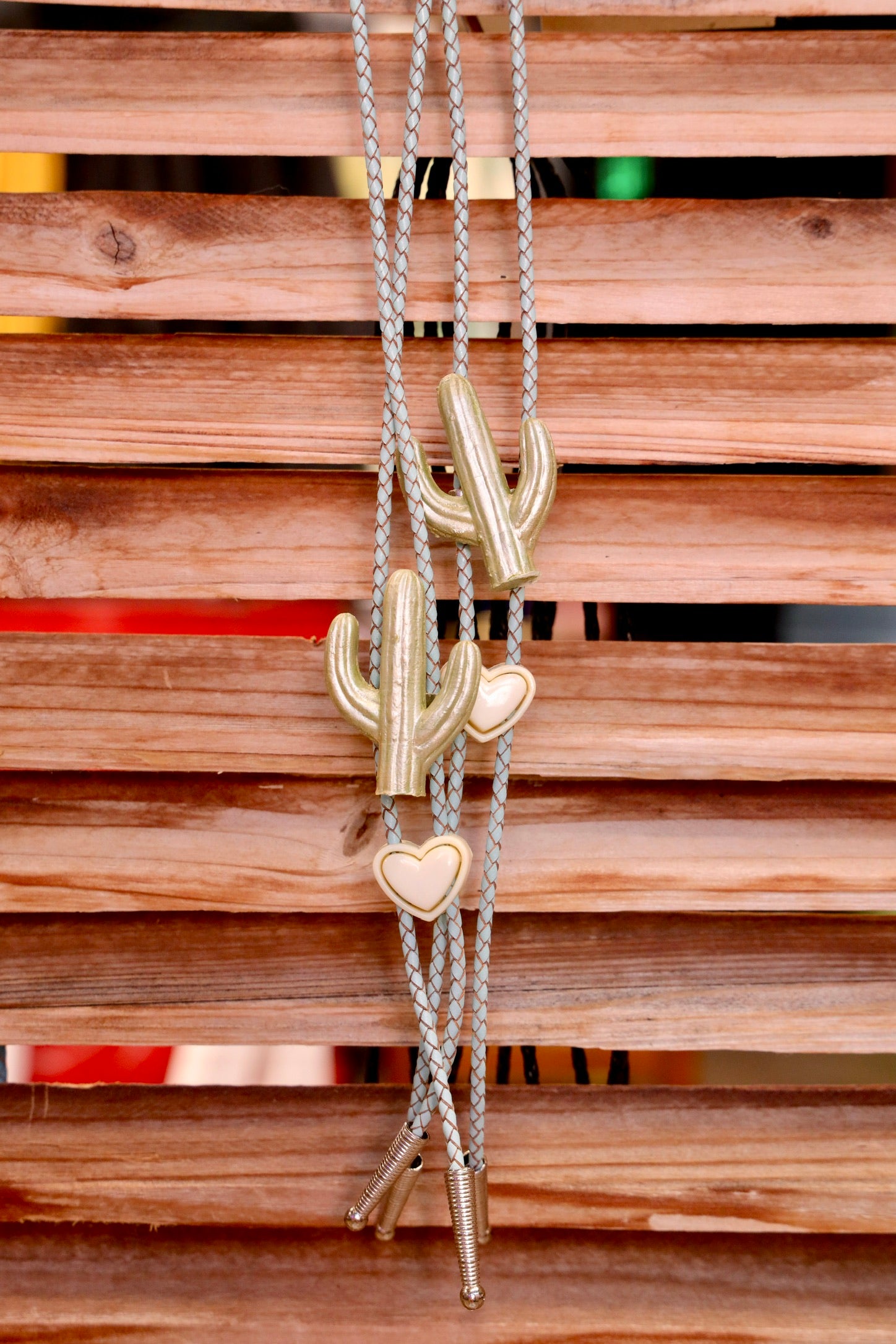 Hand-Painted Western Cactus Bolo Tie