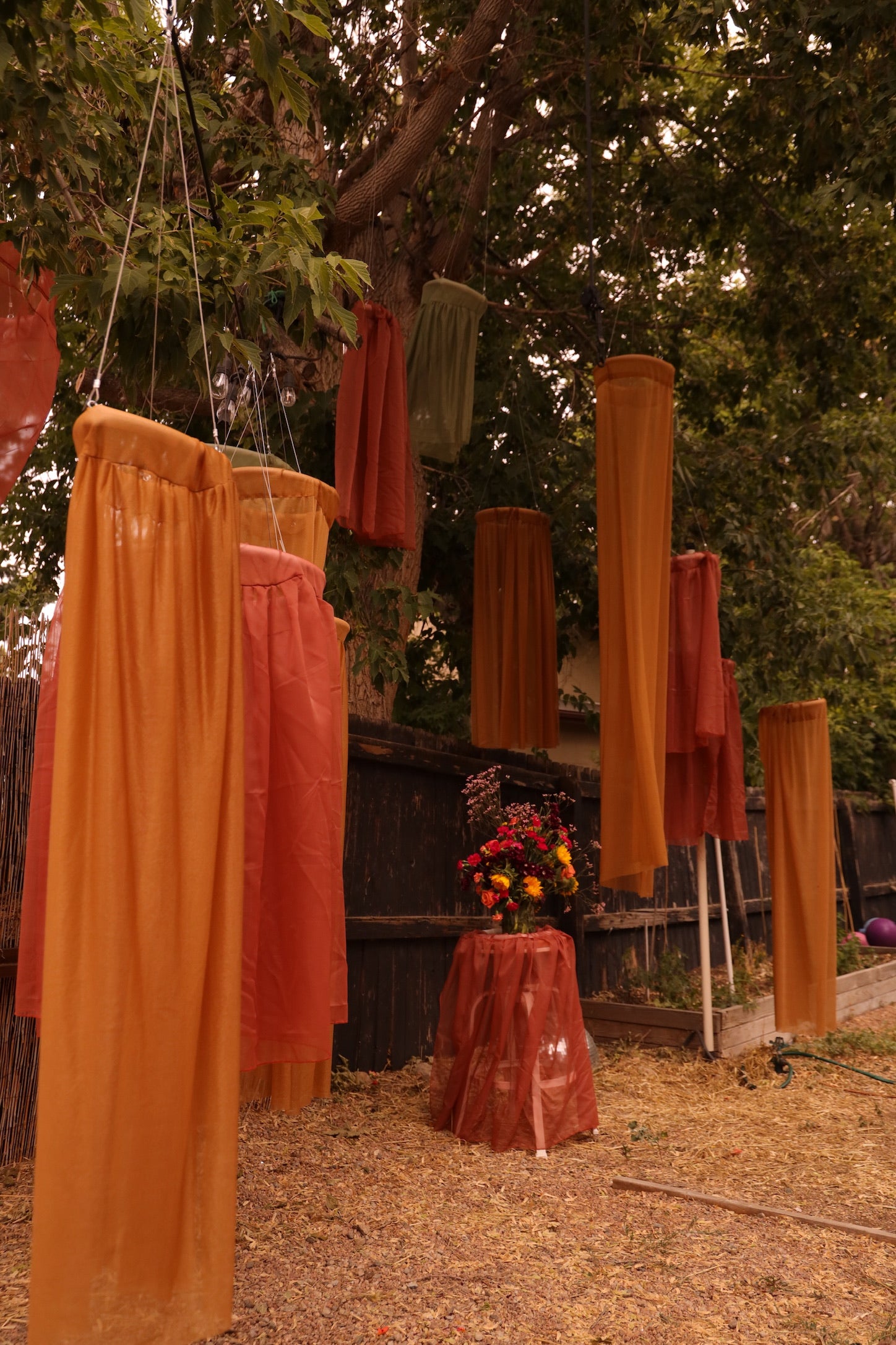 Fabric Chandelier Install - Event Rental