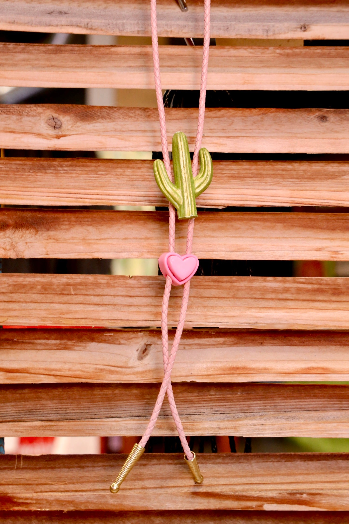 Hand-Painted Western Cactus Bolo Tie