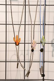 Hand-Painted Western Cactus Bolo Tie