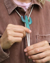 Stained Glass Cactus Bolo Tie